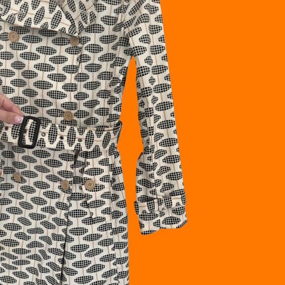 00's vintage printed trench y2k coat jacket SMALL gap - Picture 4 of 8